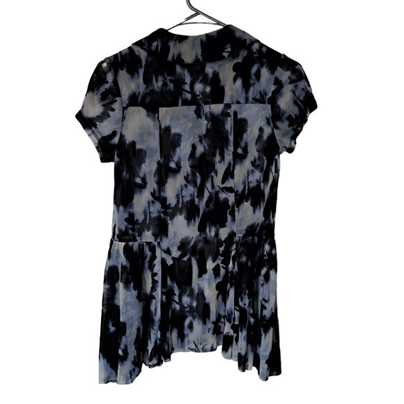 INC International Concepts Tunic Short‎ Sleeve Stretch Mesh Top Floral Sz S New - Picture 3 of 5